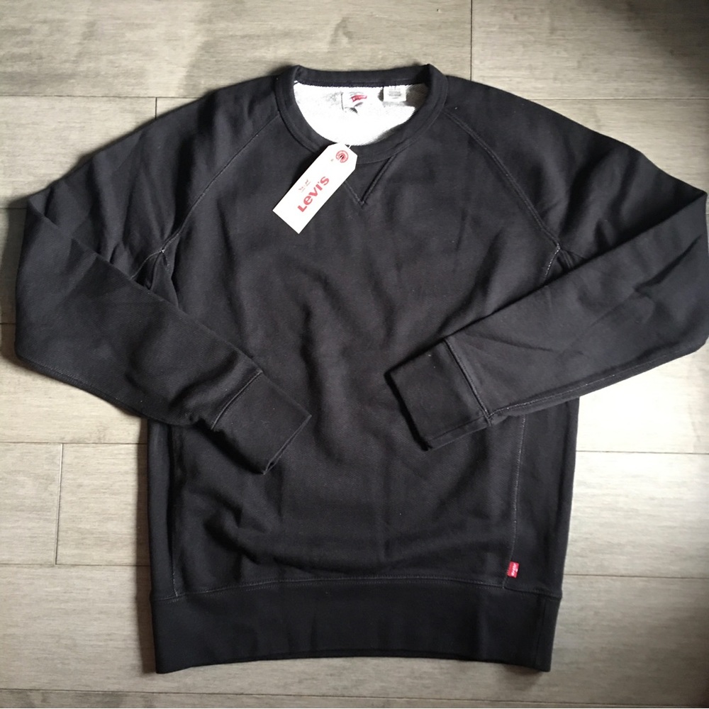 NWT LEVIS FRENCH TERRY CREW NECK SWEATSHIRT MENS SMALL (RAGLAN CUT, CUT & SEW)
